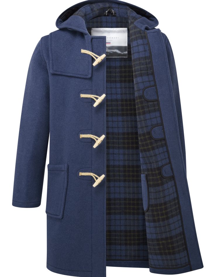 Cappotto Duffle da uomo dal taglio classico con alette in legno - Blu Royal