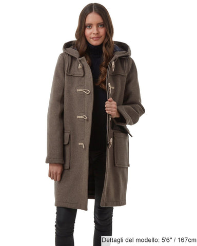 Cappotto Duffle da donna dal taglio classico con alette di legno - Fandgo