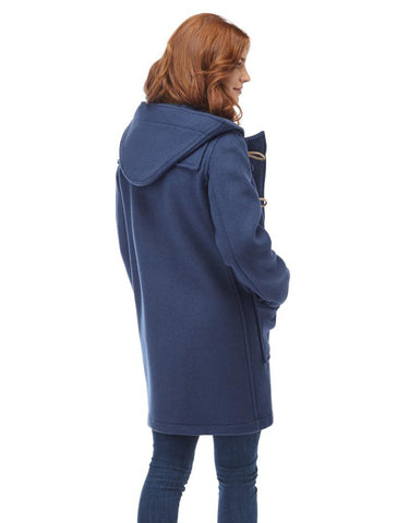 Cappotto Duffle da donna dal taglio classico con alette di legno - Blu Royal