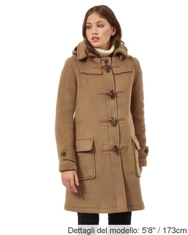 Borsone da donna London Classic Fit con alamari in corno - Camello