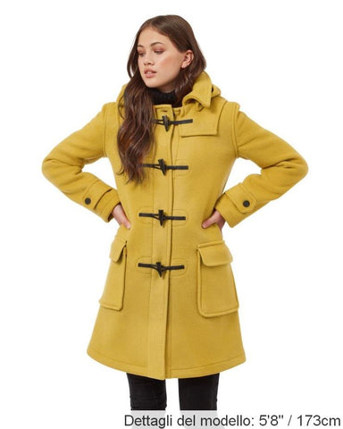 Borsone da donna London Classic Fit con alamari in corno - Mostarda