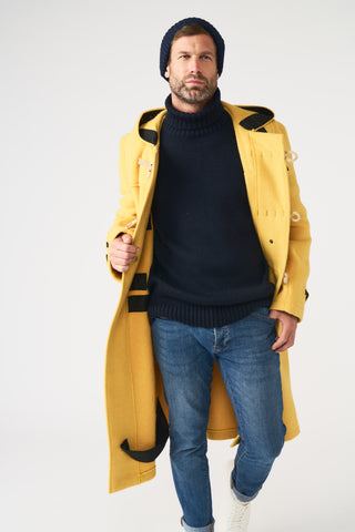 Borsone originale Teddy extra lungo da uomo con alamari in legno - Gialla