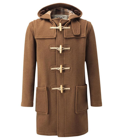 Cappotto Duffle da uomo dal taglio classico con alette in legno - Camello