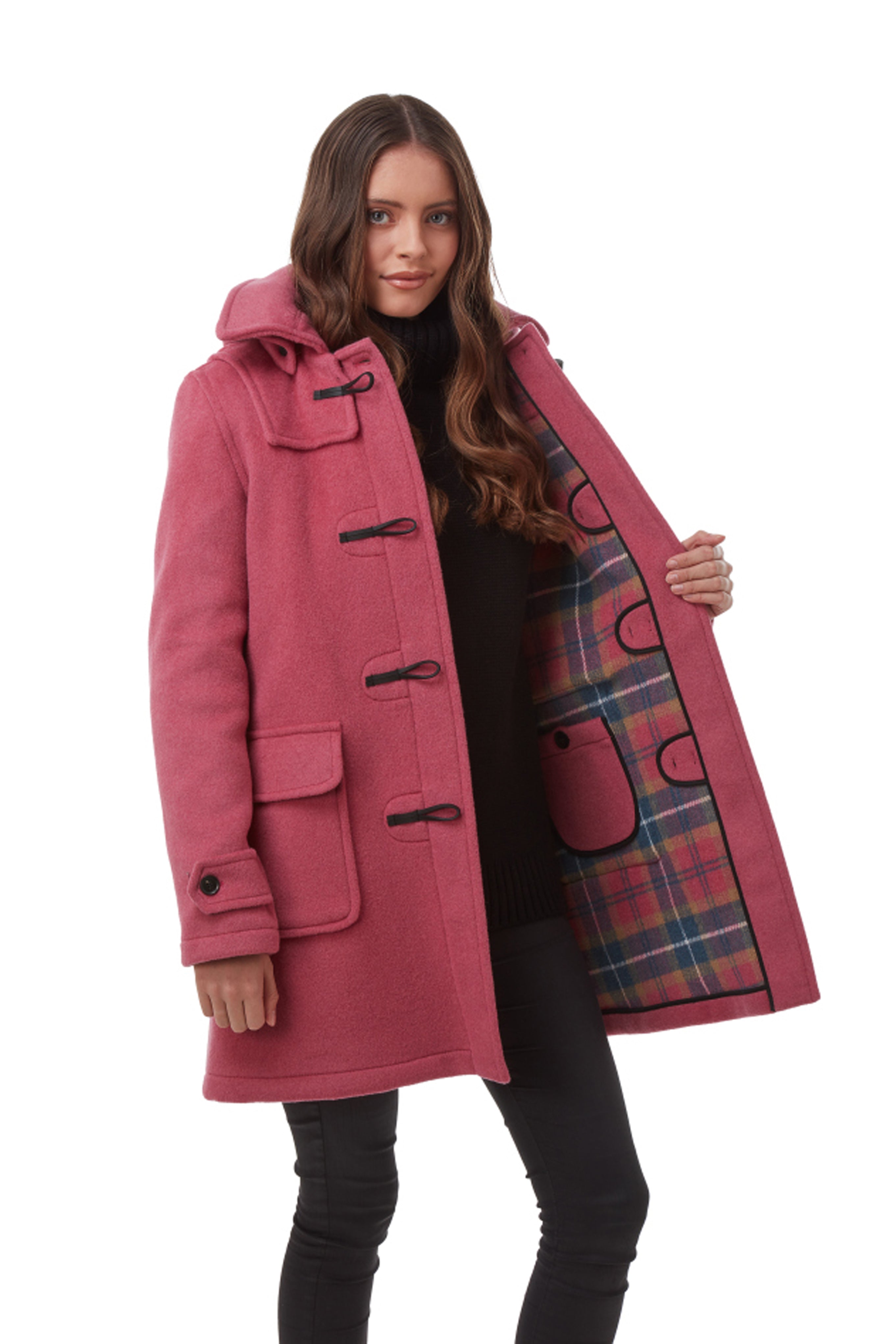 Borsone da donna London Classic Fit con alamari in corno - Rosa