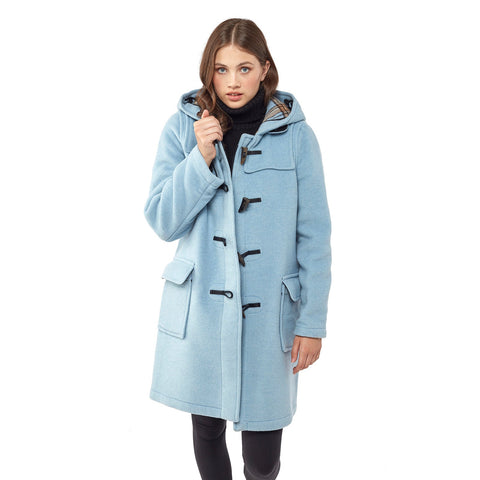Montgomery Originale Classico Donna Con Alamari In Corno - Celeste