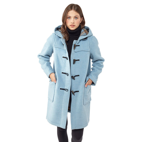 Montgomery Originale Classico Donna Con Alamari In Corno - Celeste
