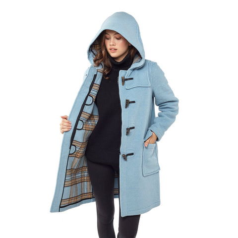 Montgomery Originale Classico Donna Con Alamari In Corno - Celeste
