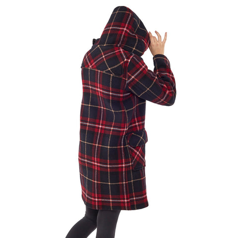 Montgomery Originale Classico Donna Con Alamari In Corno - Tartan Bordeaux