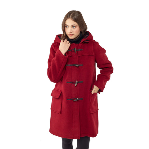 Montgomery Originale Classico Donna Con Alamari In Corno - Bordeaux