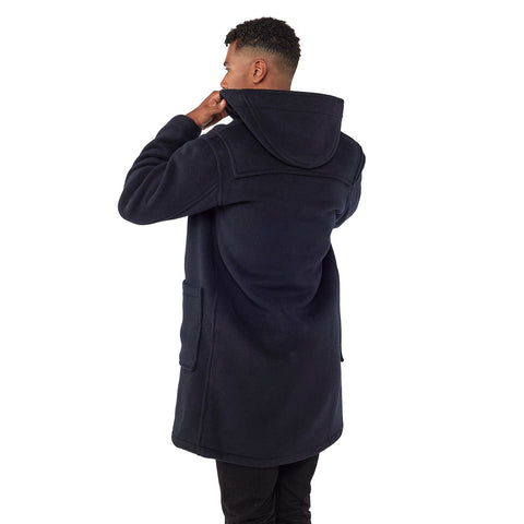 Cappotto Duffle da uomo dal taglio classico con alette in legno - Blu Navy