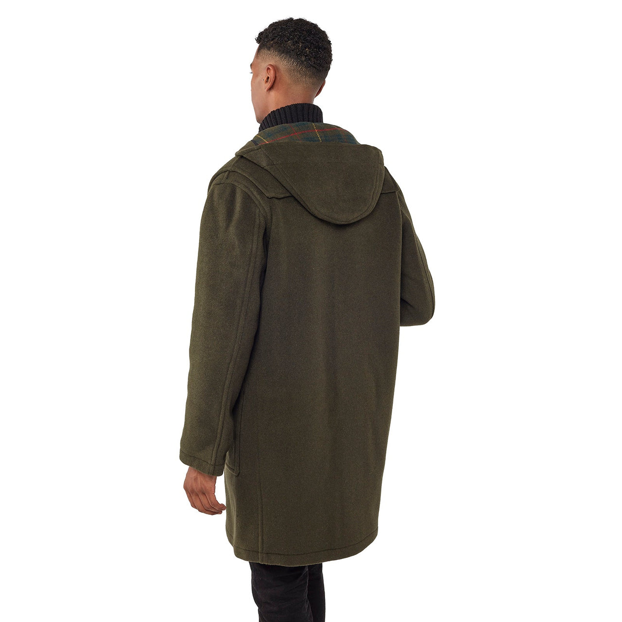 Cappotto Duffle da uomo dal taglio classico con alette in legno - Verde Oliva