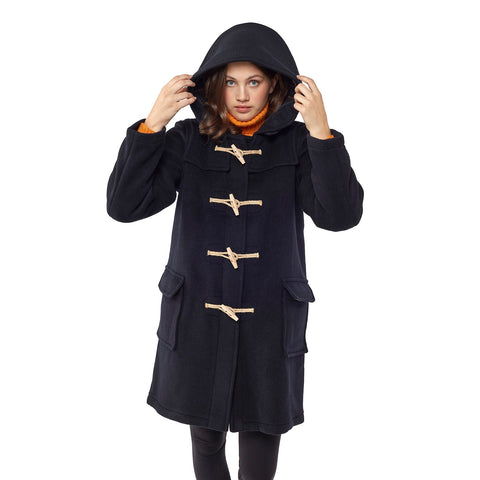 Montgomery Donna Originale, vestibilità classica con olivette in legno - Blu Navy