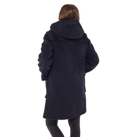 Cappotto Duffle da donna dal taglio classico con alette di legno - Blu Navy